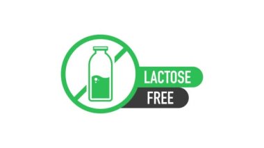 Laktoz gluten gmo şekeri olmayan düz bir ikon. Organik işaretler. Hareket grafikleri.