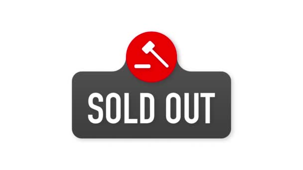 Sold out sign. Motion graphics. — Stock Video