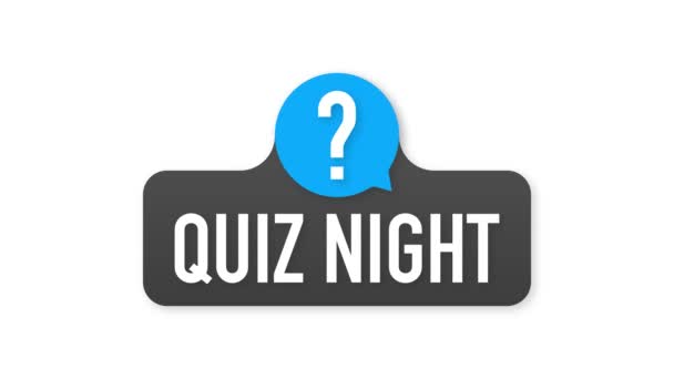 Quiz avond. Element template voor ontwerp. Bewegingsgrafiek. — Stockvideo