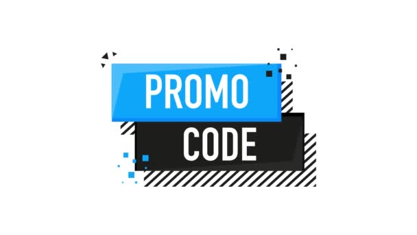 Codice promozionale, codice coupon. Design piatto. Grafica del movimento. — Video Stock