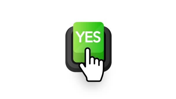 Yes button. Approved and Rejected. Positive feedback concept. 3D flat button. Motion graphics. — Stock Video