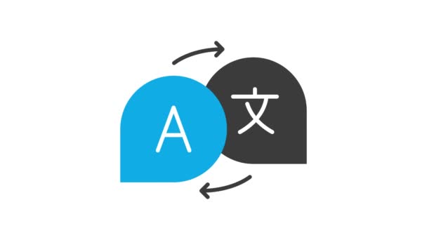 Traducir icono plano sobre fondo blanco. Gráficos en movimiento. — Vídeo de stock