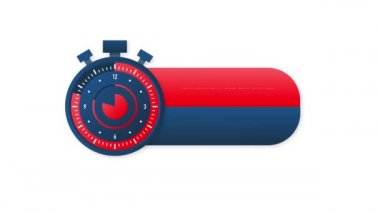Ekspres teslimat rozeti. Beyaz arka planda kronometresi olan hızlı teslimat emri. Hareket grafikleri.