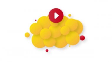 Bedava Bubinar Banner, sarı amblem etiketi. Hareket grafikleri.