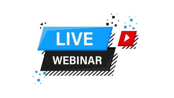 Pulsante Webinar live, icona. Grafica del movimento. — Video Stock