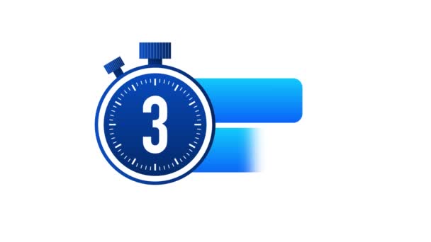 Three Days To Go Timer Label, blaues Emblem Banner. Bewegungsgrafik. — Stockvideo