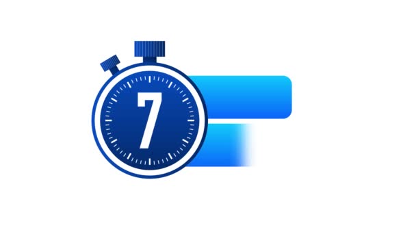 7 Days To Go Timer Label, bannière emblème bleu. Graphiques de mouvement. — Video