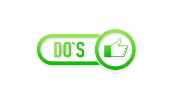 ［マーク・イ］ボタンにドスとドンを確認します。フラットシンプルなスタイルトレンド現代赤と緑のチェックマークのロゴタイプのグラフィックデザイン。モーショングラフィックス. — ストック動画