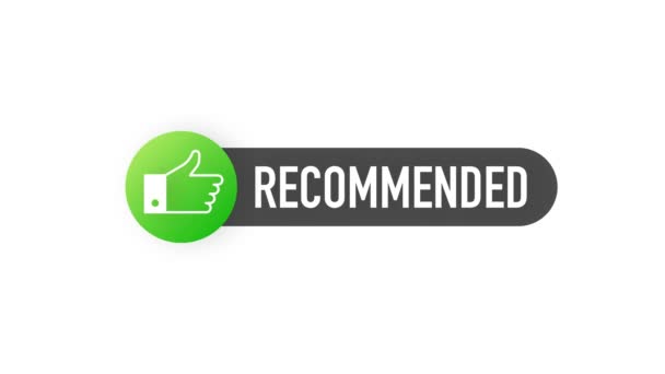 Recommend icon. Grey label recommended. Motion graphics. — Stock Video