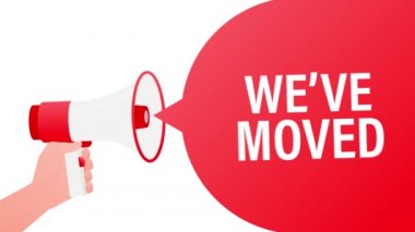 Kırmızı megafon bayrağını düz bir şekilde taşıdık. Hareket grafikleri.