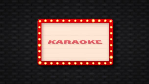 Vintage karaoke retro, ótimo design para qualquer finalidade. Gráficos de movimento. — Vídeo de Stock