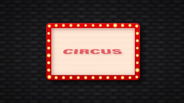 Lightbox circus voor banner design. Billboard leeg. Geïsoleerd ontwerp. Bewegingsgrafiek. — Stockvideo