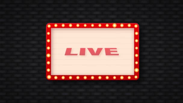 Live Casino für Banner Design. Werbetafel leer. Isoliertes Design. Bewegungsgrafik. — Stockvideo