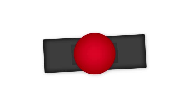 Ícone vermelho com conceito oficial. Gráficos de movimento. Desenho da etiqueta. — Vídeo de Stock