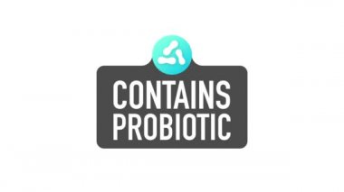 Probiyotik ikonu. Probiyotik rozet logosu içeriyor. Hareket grafikleri.