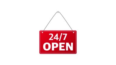 Kapılarda Businnes afişi açık. Hareket grafikleri.