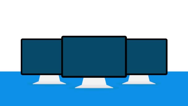 Flache Laptop-Attrappe für die Gestaltung von Webseiten. Tolle Laptop-Attrappe, tolles Design für jeden Zweck. Bewegungsgrafik. — Stockvideo