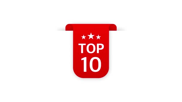 Top 10. Botón rojo. Gráficos en movimiento. — Vídeos de Stock