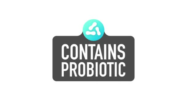 Probiotics icon. Contains probiotics badge logo. Motion graphics. — Stock Video