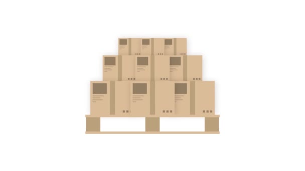 Caja de entrega icono de envío sobre fondo blanco. Gráficos en movimiento. — Vídeos de Stock