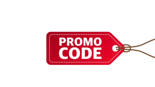 Code promo, code promo. Graphiques de mouvement. — Video