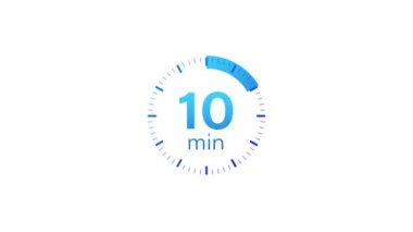 10 dakikalık zamanlayıcı. Stopwatch simgesi düz stil. Hareket grafikleri.
