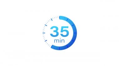 35 dakikalık zamanlayıcı. Stopwatch simgesi düz stil. Hareket grafikleri.
