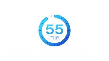 55 dakikalık zamanlayıcı. Stopwatch simgesi düz stil. Hareket grafikleri.