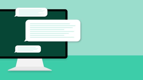 Bolhas de mensagens planas. Interface de chat. Bolhas de mensagens. Gráficos de movimento. — Vídeo de Stock