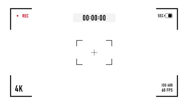 Tela de focagem de câmera de vídeo digital. Gráficos de movimento. — Vídeo de Stock