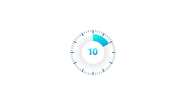 Il timer da 10 minuti. Icona del cronometro in stile piatto. Illustrazione. — Video Stock