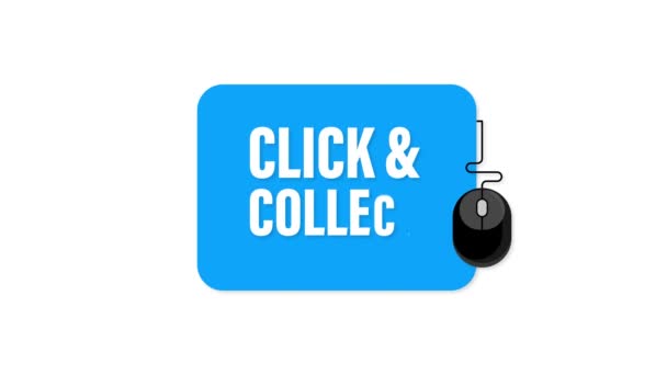 Cliquez sur Collecter pour la conception marketing. Étiquette. Cliquez sur bouton. Graphiques de mouvement. — Video