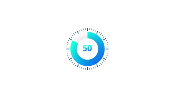 El temporizador de 50 minutos. Icono de cronómetro en estilo plano. Ilustración. — Vídeo de stock