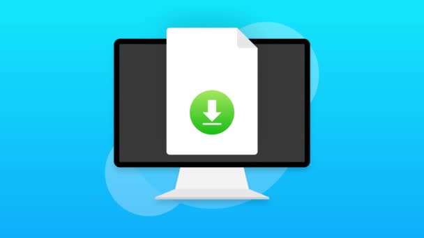 Скачать значок файла. Тип документа с таблицей. Современный плоский дизайн графической иллюстрации. Графика движения. — стоковое видео