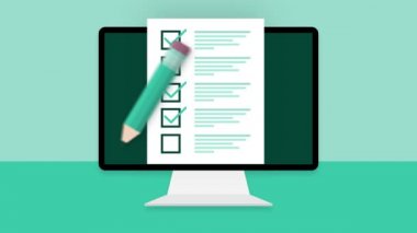 Çevrimiçi yeşil arka plan sınavı. Hareket grafikleri.