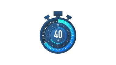 50 dakikalık zamanlayıcı. Stopwatch simgesi düz stil. Hareket grafikleri.