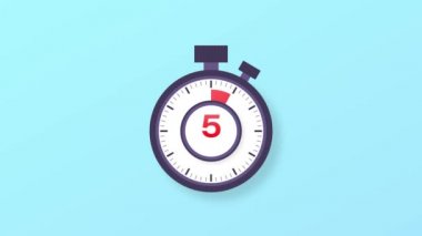 5 dakikalık zamanlayıcı. Stopwatch simgesi düz stil. Hareket grafikleri.