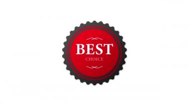 Best choice red rubber stamp on white background. Realistic object. Motion graphics.