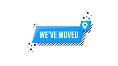 Mavi afişi beyaz arka planda 3 boyutlu olarak taşıdık. Hareket grafikleri.