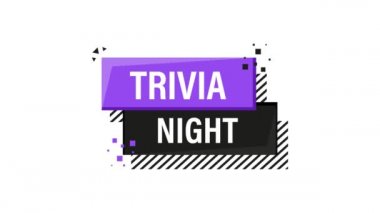 Beyaz arka planda üç boyutlu trivia gece pankartı. Hareket grafikleri.