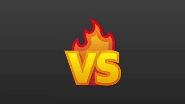 Versus logo vs letters for sports and fight competition. Battle vs match. Motion graphics. — Stock Video