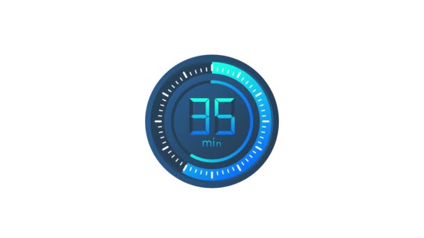 Il timer dei 35 minuti. Icona del cronometro in stile piatto. Grafica del movimento. — Video Stock