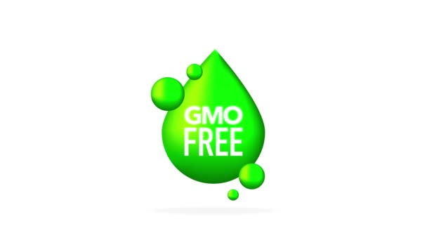 GMO free. Realistic green a drop. Web design. Motion graphics. — Stock Video