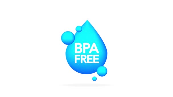BPA gratis. Realistisk blå en droppe. Webbdesign. Rörlig grafik. — Stockvideo