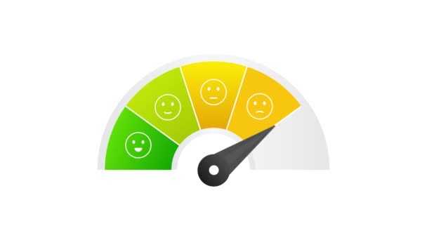 Credit Score Tacho auf weißem Hintergrund. Bewegungsgrafik. — Stockvideo