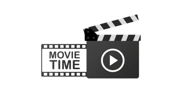 Filmabend-Illustration. Kinoplakat. Bannerdesign für das Kino. Bewegungsgrafik. — Stockvideo