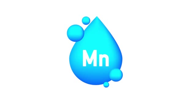 Mineral Mn blau glänzende Pille Kapsel Symbol. Bewegungsgrafik. — Stockvideo