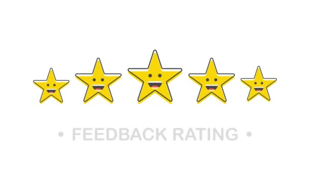 Set of stars rating. Customer review with gold star icon. Motion graphics. — Stock Video