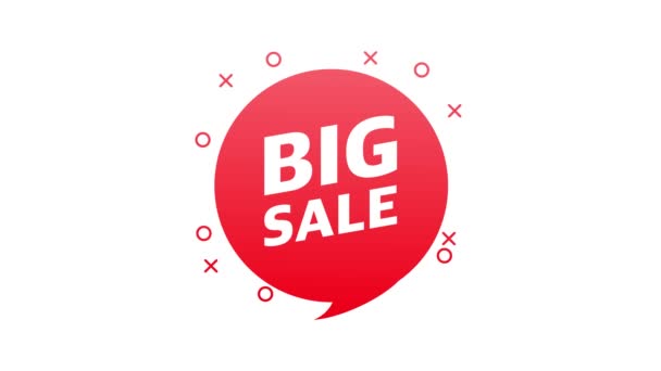 Big sale banner template design. Discount tag on white background. Motion graphics. — Stok video