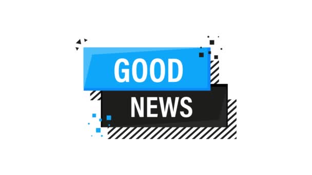 Baner Good News w płaskim stylu. Grafika ruchowa. — Wideo stockowe